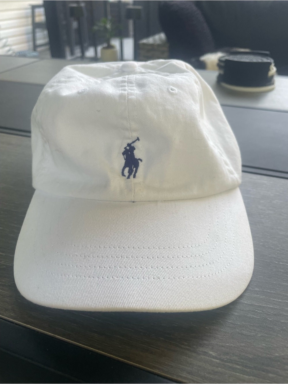 Polo by Ralph Lauren White Baseball Cap with Navy Polo Player
